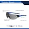 Ge Safety Glasses, Anti-Fog & Anti-Scratch, Smoke Lens, Black/Blue Frame GE206SAF - alternate 2